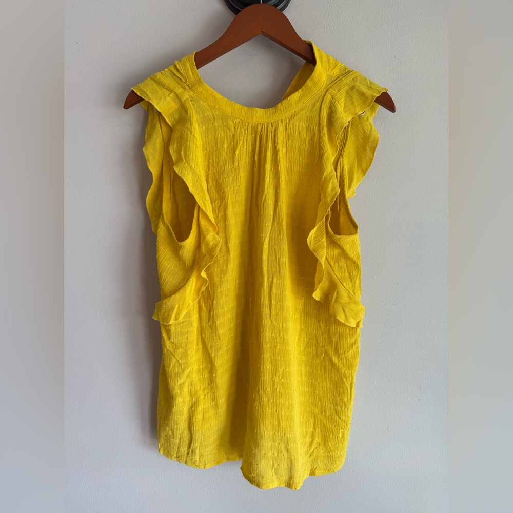 Anthropologie Maeve Mustard Sleeveless Blouse